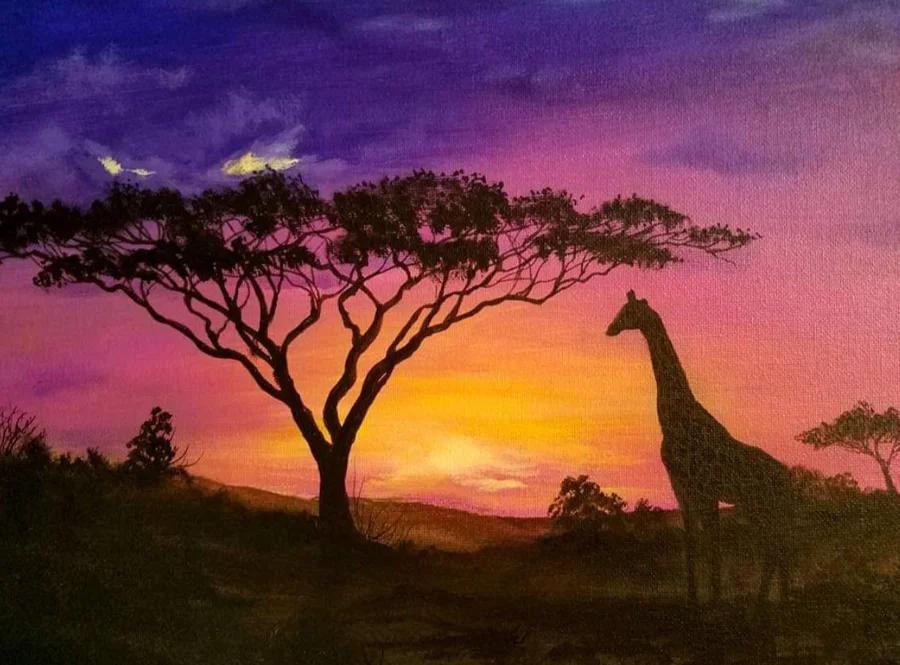 Sunset Giraffe 